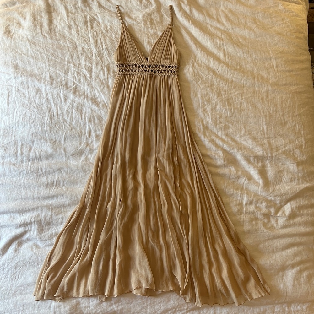 Alice + Olivia silk maxi dress in blush